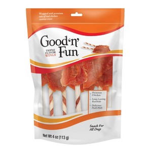 Good 'n' Fun Triple Flavor Wings Rawhide Beef, Chicken and Pork Flavor Dog Treats - 1 of 4