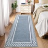 Modern Geometric Bordered Living Room Bedroom Rugs, Ultra Thin Soft Non Slip Large Carpet for Dining Room Office Classroom - 3 of 4