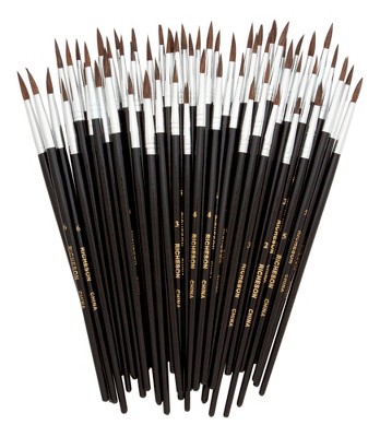 Sax Spectrum Watercolor Brushes, Flat Type, Short Handle, Assorted Sizes,  Set Of 5 : Target