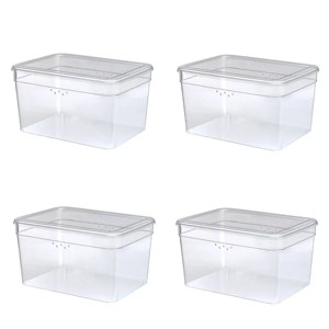 (4Pack)Clear Glossy Plastic Extra Tall Shoe Box with Lid, Adult Size,One Pair of Size, One Tier - 1 of 4