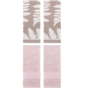 REGALWOVEN 4 Pcs Bathroom Decorative Cotton Soft Absorbent Sold Striped Hand Towel - 1 of 4