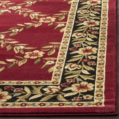 Lyndhurst Red and Black Floral Synthetic 4' x 6' Area Rug