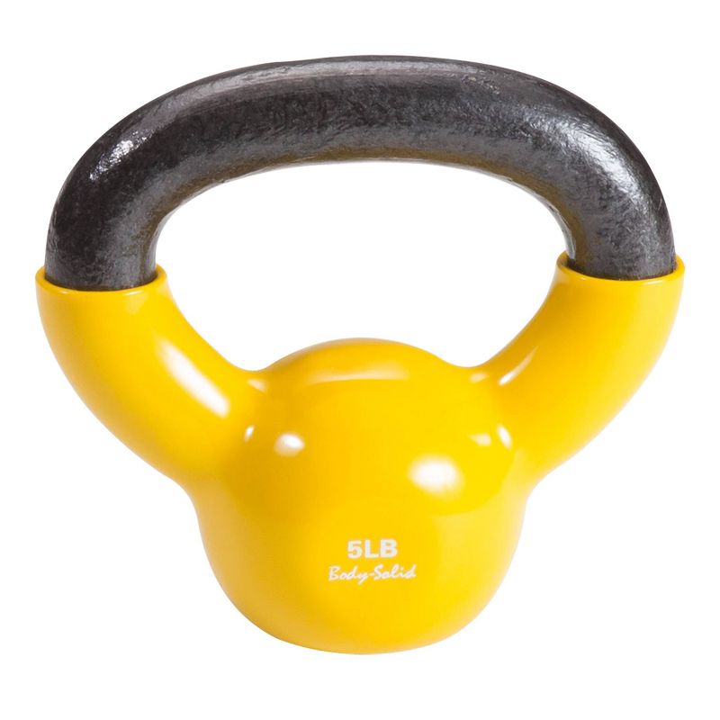 Body-Solid Set Singles Vinyl Coated Kettlebell  5-20lbs with Rack, 5 of 11
