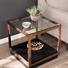 Lexina Glass-Top End Table - Champagne - SEI - 3 of 4