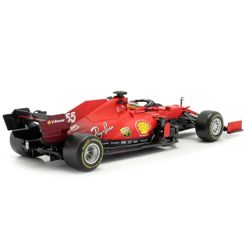 Ferrari SF21 #55 Carlos Sainz Formula One F1 Car "Ferrari Racing" Series 1/18 Diecast Model Car by Bburago, 5 of 6