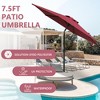 TiramisuBest 7.5ft×7.5ft Aluminum Pole Outdoor Patio Market Table Umbrella with Crank & Push Button Tilt - Black - 3 of 4