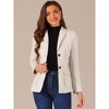 INSPIRE CHIC Women's Faux Suede Belted Lapel Single Breasted Work Outwear Blazer - 2 of 4