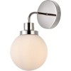 Elegant Lighting Hanson 1 light bath sconce in polished nickel with frosted shade - 3 of 4