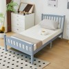 Karl Home Vertical Gray Twin Size Platform Bed Frame with Headboard - 3 of 4