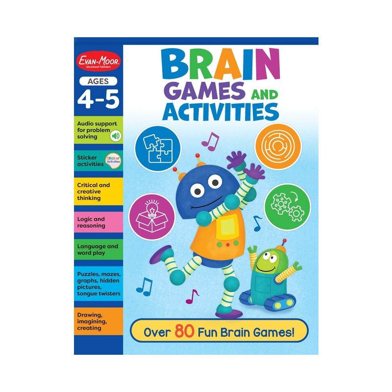 Brain Games and Activities, Ages 4 - 5 Workbook - by  Evan-Moor Educational Publishers (Paperback), 1 of 2