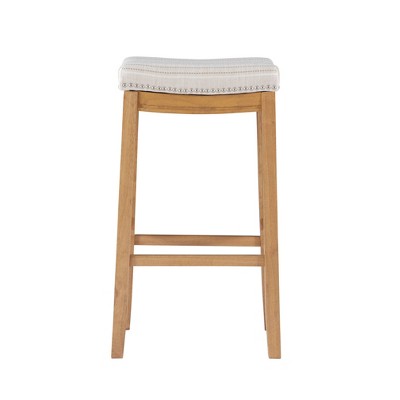 Claridge 32" Backless Rustic Brown Saddle Wood Bar Stool