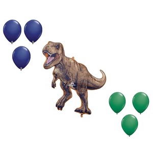 LOONBALLOON 31 Inch LargeT Rex Dinosaur Balloon Shape Set (6x latex) - 1 of 1