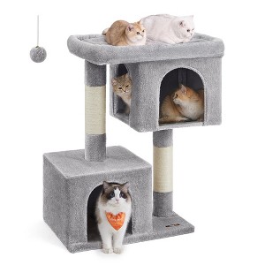 Feandrea Cat Tree, Cat Tower, Cat Condo, Large Cat Perch, 2 Cat Caves, Scratching Post - 1 of 4