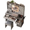 ORRD White Farmhouse Vanity Desk with Sliding LED Mirror & Charging Station, Makeup Dressing Table Set with Stool, 4 Drawers & Glass Top - 4 of 4