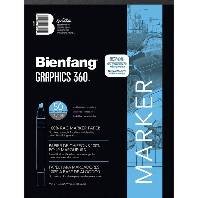 Bienfang Graphics 360 Marker Paper Pad 9"X12"-50 Sheets