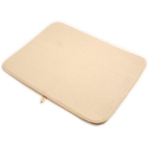 Norpro 24" x 18" Washable Microfiber Dish Drainer Glass Drying Mat Pad - Cream (2 Pack) - 1 of 4