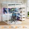 JOYMOR Bunk Bed with Desk and 4-Layer Shelves, Loft Bed Twin Size with Under Desk and Bookcase Storage, Twin Bed Frame for Kids, Adults& Young Teens - 3 of 4