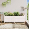 vidaXL Garden Planter Box - White Pine Wood, Rectangular Flower Pot for Outdoor Patio, DIY Planting, 59.1" x 19.7" x 19.7" - 3 of 4