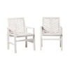 Modern Chevron Patio Chairs, Set of 2 - White Wash - 4 of 4