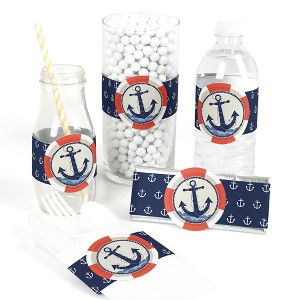 Big Dot of Happiness Ahoy - Nautical - DIY Party Supplies - Baby Shower or Birthday Party DIY Wrapper Favors & Decorations - Set of 15 - 1 of 4