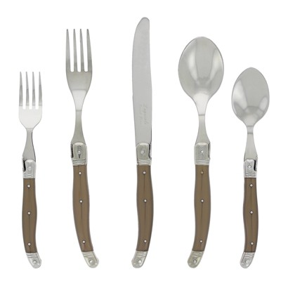 French Home Laguoile 20pc Stainless Steel Silverware Set Bronze