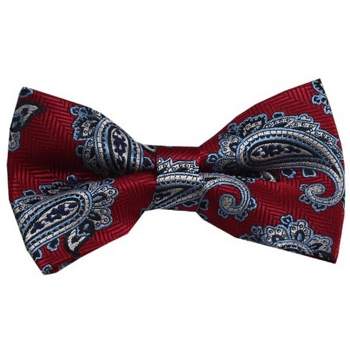 Red Bow Tie for Men Cute Pretied Red Bow Ties Colored Line Fabric  Adjustable Pre tied Unisex Deep Dark Red Bow Tie for Men's Boys Women in  shop Bow Tie House (Large