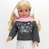Sophia's - 18" Doll - "Let It Snow" Sweater, Lace Skirt, Leggings, Earmuffs, Pocket Scarf & Ewe Boots - Grey/White/Pink - 4 of 4