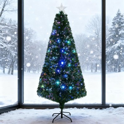 SEVOBAL Artificial Trees 6' Tall Douglas Fir Artificial Christmas Tree with Realistic Branches, Artificial Christmas Tree, Green, 39.79"*7.09"*72"
