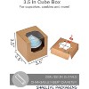 60 Pcs Kraft Individual Cupcake Boxes with Inserts, Brown Paper Holders for Cookies Pastries Wedding - 2 of 4