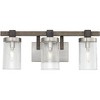 Minka Lavery Industrial Wall Light Brushed Nickel Hardwired 22 1/2" 3-Light Fixture Clear Seeded Glass for Bathroom Living Room - 4 of 4