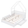 Queen Size Wood House Platform Bed with Guardrail and 2 Drawers - ModernLuxe - 4 of 4
