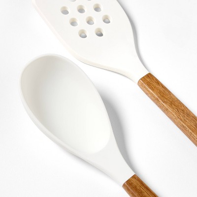 Figmint 4pc Silicone Kitchen Utensil Set Natural Wood — фото 3