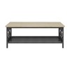 3-Piece Occasional Table Set Coffee Table and 2 End Tables Faux Marble Black Metal Finish Living Room Furniture - 3 of 4