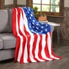Noble House July 4th Stars & Stripes American Flag Ultra Lush Oversized Throw Blanket  (50" x 70") - 3 of 4