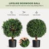 24 Inch Artificial Topiary Boxwood Ball Trees, Set of 2 UV Resistant Plants - 4 of 4