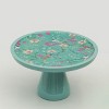 Mela Artisans Aqua Flora Pedestal Cake Stand - 3 of 4