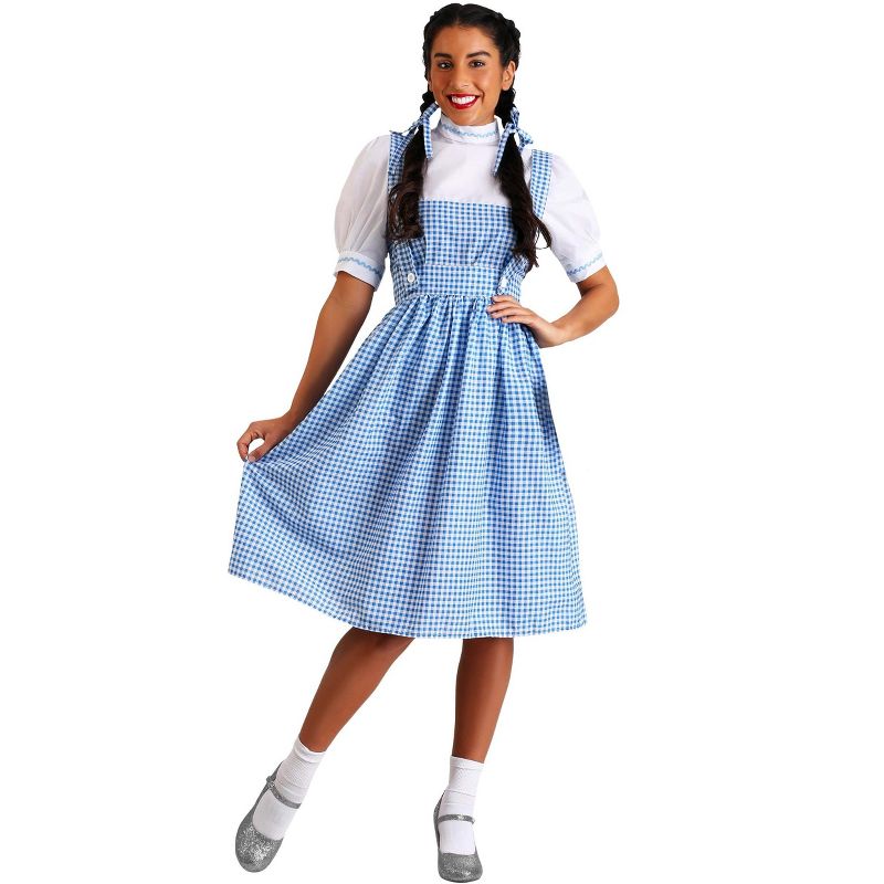 HalloweenCostumes.com Adult Dorothy Costume Women's Long Blue Gingham Dress., 1 of 14