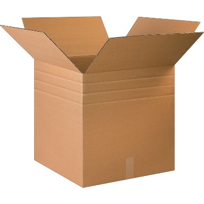 The Packaging Wholesalers 22" x 22" x 22" Multi-Depth Shipping Boxes 32 ECT Brown 20/Bundle