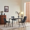 TiramisuBest Modern 55" Rectangular Dining Table, White Ceramic Top with Black Metal Legs for Kitchen & Living Room - 3 of 4