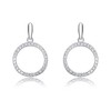 Gorgeous Rhodium-Plated Halo Stud Earrings Adorned with Cubic Zirconia for a Dazzling and Elegant Touch - 3 of 3