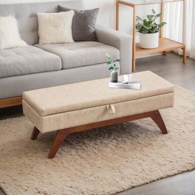 MOONMISS solid wood feet for solid weighing,and bed end stool with storage function
