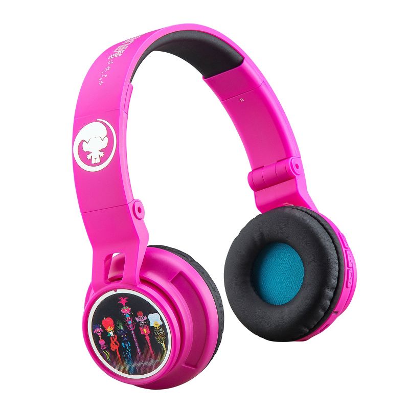 eKids Trolls World Tour Bluetooth Headphones for Kids, Over Ear Headphones for School, Home, or Travel - Pink (TR-B50.FXV0MOL), 1 of 6