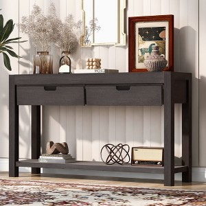 NicBex 2 Drawer Console Table with 1 Open Shelf,Entryway Table with Grooved Handles,Modern Couch Table for Living Room - 1 of 4