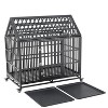 LAOTIES Heavy Duty Dog Crate,Escape-Proof Large Kennel With Lockable Wheels,Removable Trays,Front And Roof Doors,Indoor And Outdoor Use - 3 of 4
