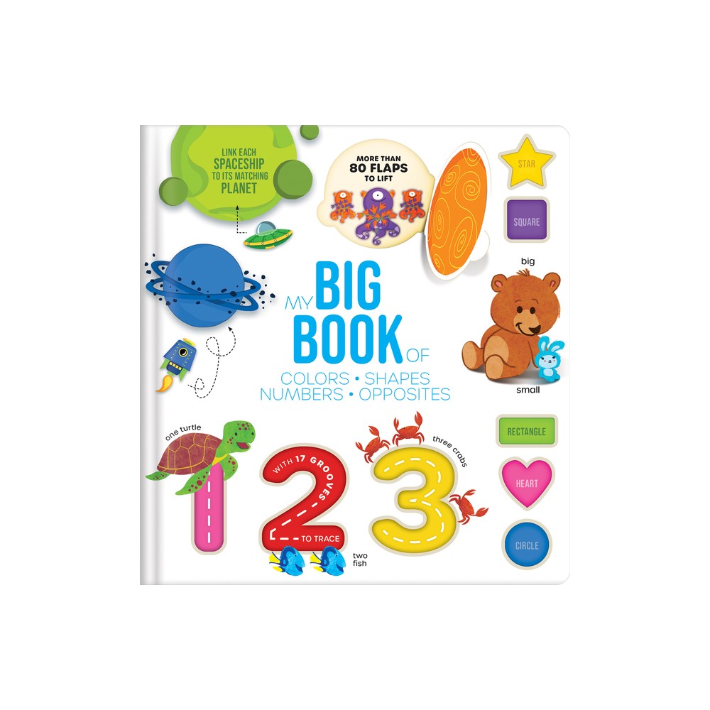 Touch, Trace, and Learn!: My Big Lift-The-Flap Book of Shapes, Colors, Numbers & Opposites Interactive Tracing Board Book for Toddlers 1-3 Preschool
