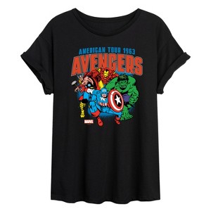 Women's - Marvel - Avengers American Tour Oversized Graphic T-Shirt - 1 of 4