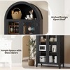 Arched Kitchen Pantry Cabinet with Glass Doors, 5-Tier Storage Cupboard with Adjustable Shelf for Home - 4 of 4