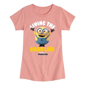 Girls' - Despicable Me Minions - Living The Good Life Fitted Short Sleeve Graphic T-Shirt - 1 of 4