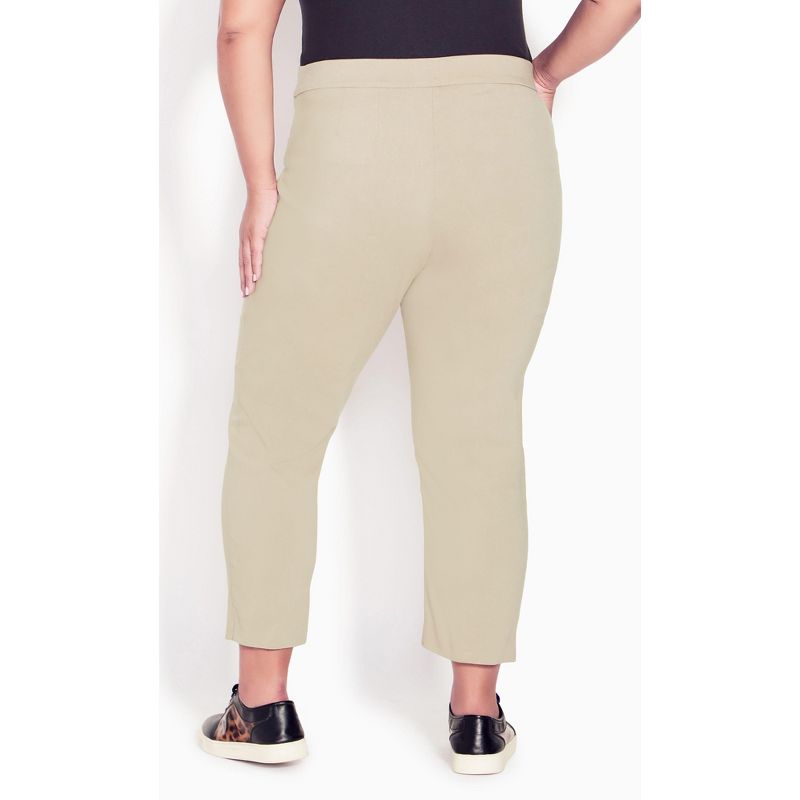 Women's Plus Size Super Stretch Crop Pant - stone  | AVENUE, 2 of 4