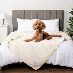 PetAmi Waterproof Dog Blanket For Pet Cat, Faux Shearling Fleece Couch Cover, Soft Plush Washable Reversible Throw - 1 of 4